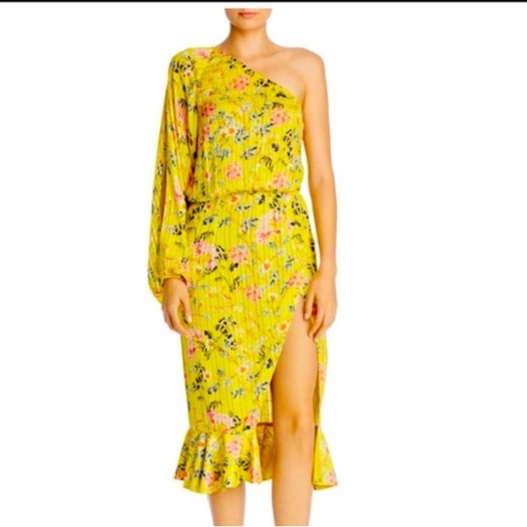 Hemant and Nandita Eden Floral Blouson one shoulder Dress - Picture 1 of 16